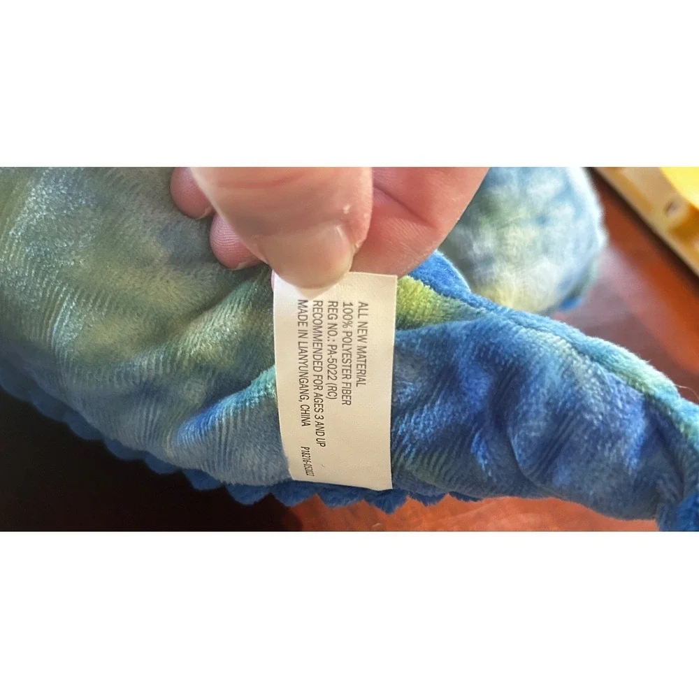 Goffa Blue Green Tie Dye Triceratops Plush Dinosaur Backpack Kids Adjustable Bag